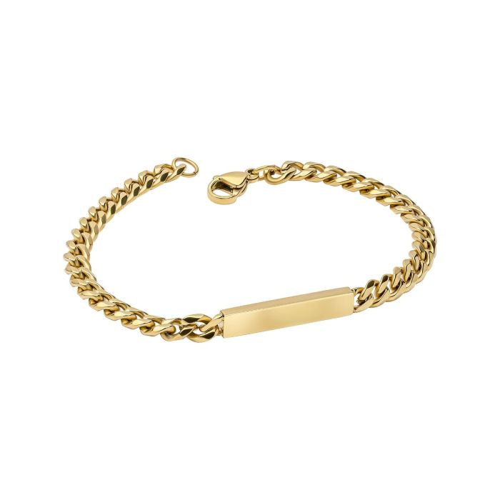 Fred Bennett Chain Bracelet with Engravable Bar - Gold Plated