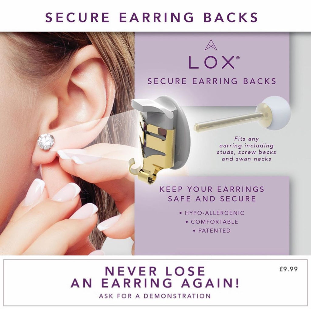 LOX Silver Earrings Backs - Secure, Locking and Lifting