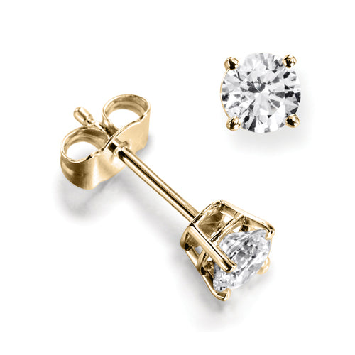 18ct Diamond Solitaire  Four Claw Stud Earrings