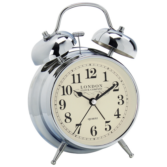 LONDON CLOCK CO VINTAGE CHROME TWIN BELL ALARM 04144 - Robert Openshaw Fine Jewellery