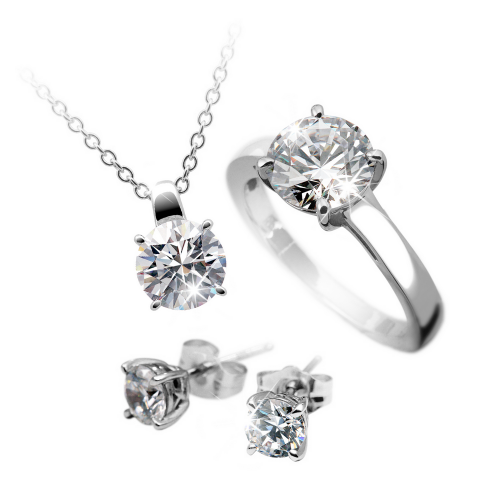 Diamonfire Silver CZ EXCLUSIVE Ring, Pendant & Earring Set 13-0978-1-917-17