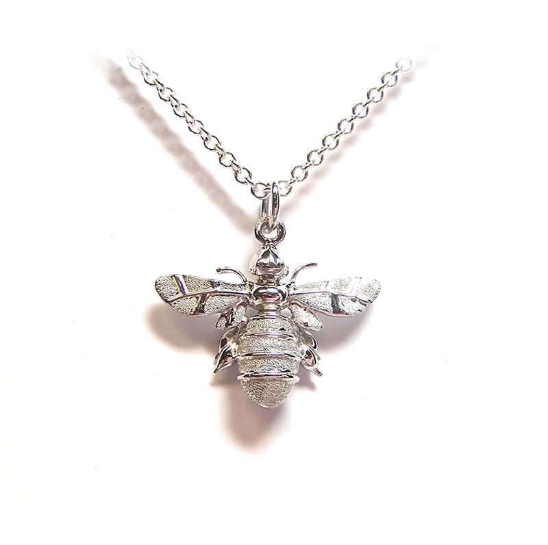 Silver Mini Bumble Bee Pendant MBPC925