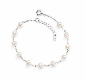 SILVER FRESHWATER PEARL BRACELET B4299W - Robert Openshaw Fine Jewellery