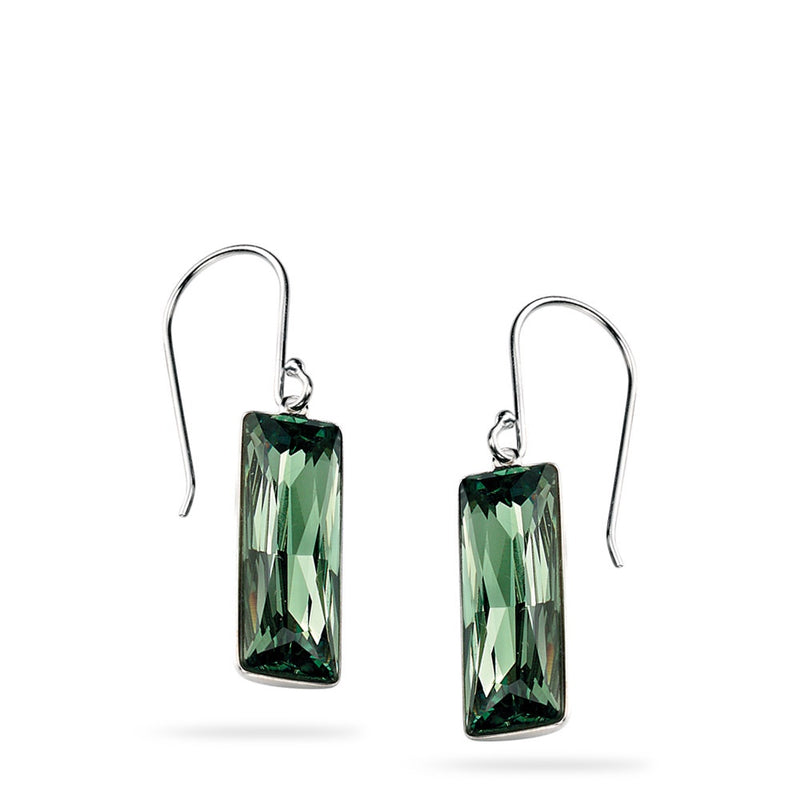 Silver Swarovski Erinite drop Earrings E4578G