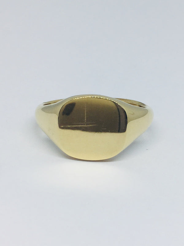 9ct Yellow Gold Heavy Plain Square Signet 10012013