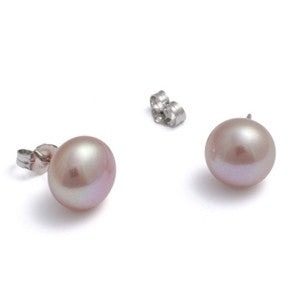 JERSEY PEARL 10-11M BUTTON STUD PURPLE E10PURPLE - Robert Openshaw Fine Jewellery