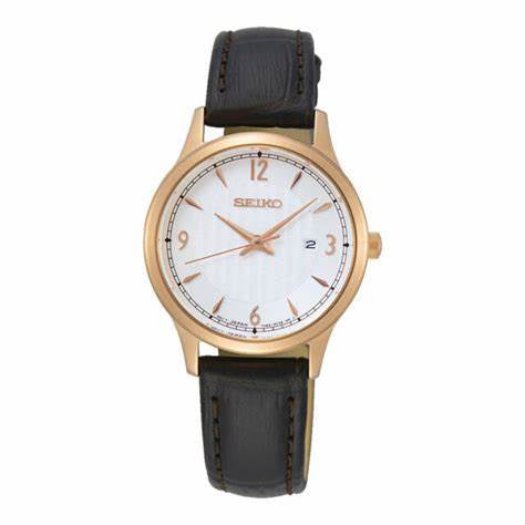 Seiko Ladies Leather Strap Watch SXDG98P1