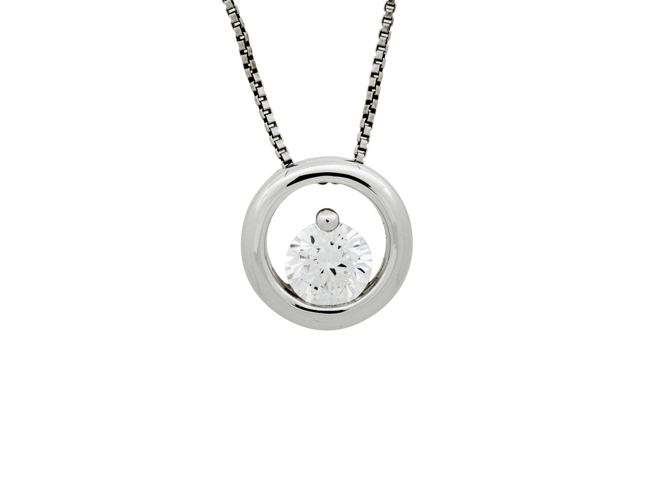 JOOLS SILVER CIRCLE & CZ PENDANT KPN3206 - Robert Openshaw Fine Jewellery