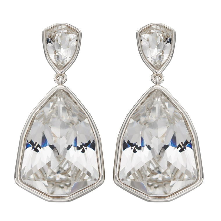 Silver Swarovski Trilliant Stud Earrings E5825C
