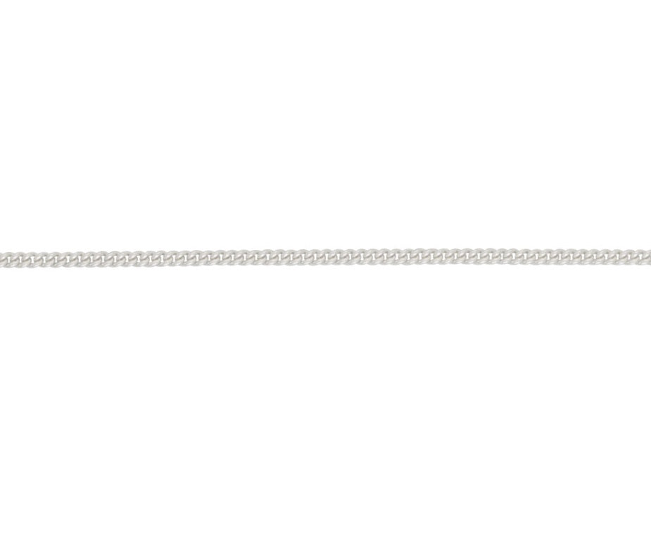 Silver 20" Filed Curb Chain - Medium