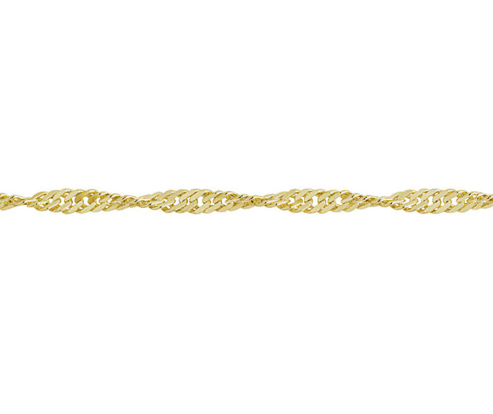 9CT YELLOW GOLD TWISTED CURB 16" GTC4016