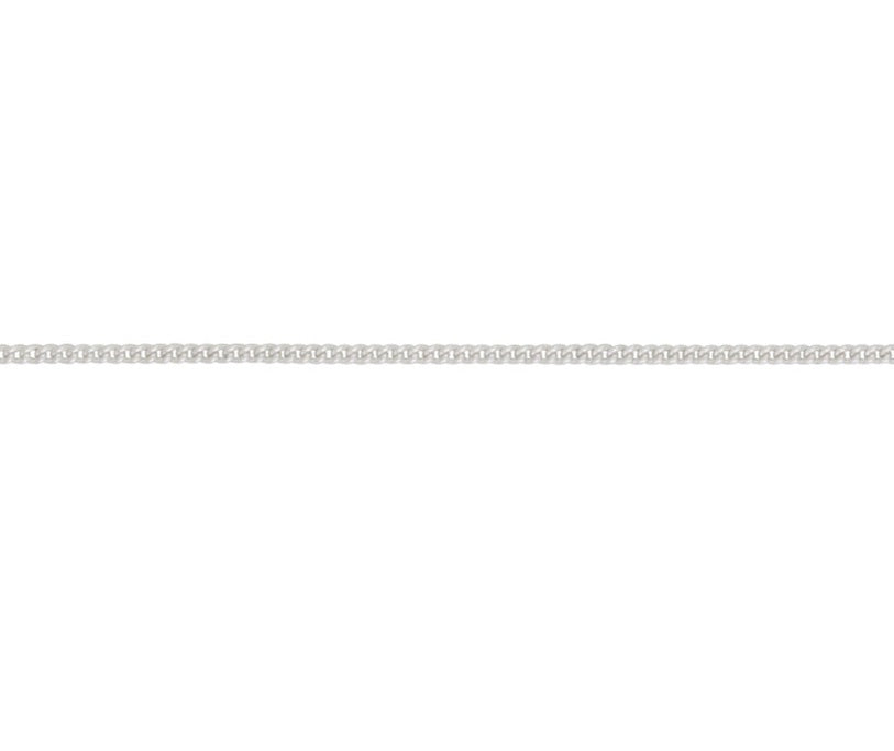Silver 16" Filed Curb Chain - Medium