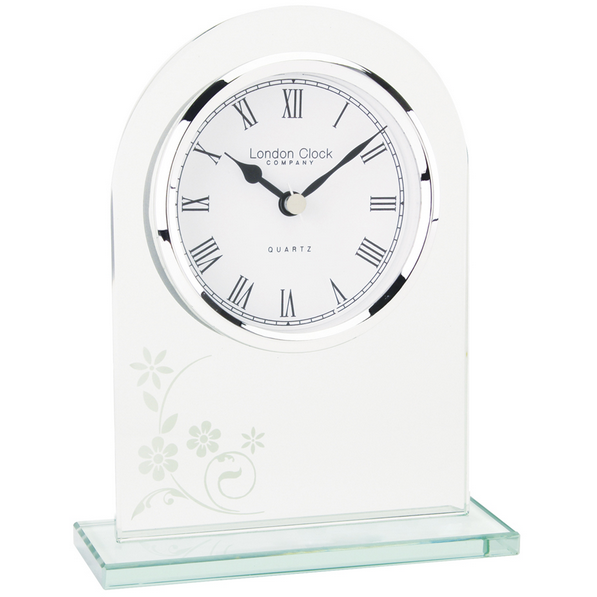 LONDON CLOCK CO GLASS ARCH TOP CLOCK 05129 - Robert Openshaw Fine Jewellery