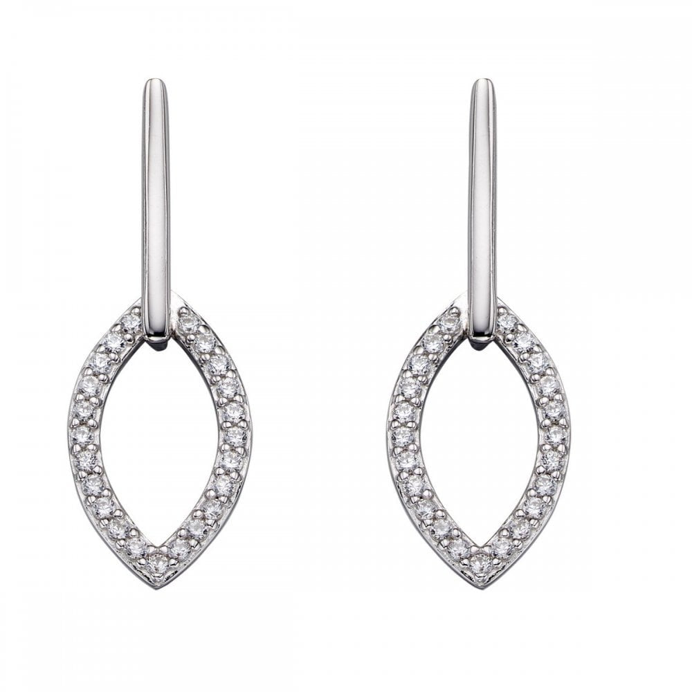 Fiorelli Double Navette Silver Zirconia Earrings E5636C