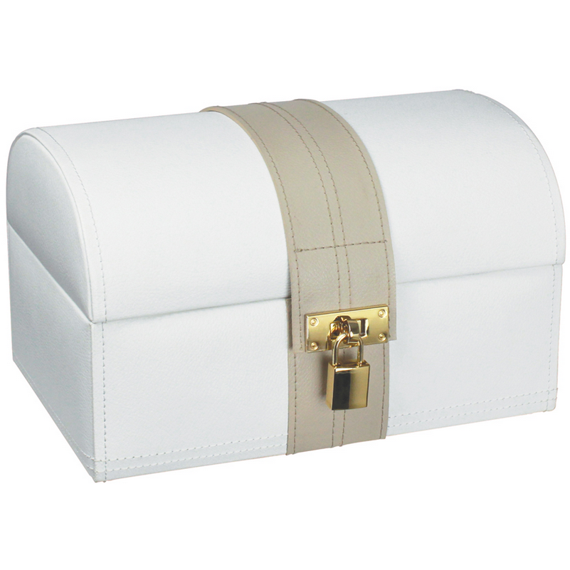 DULWICH LARGE LIGHT CREAM AND MINK TREASURE CHEST 71029 - Robert Openshaw Fine Jewellery