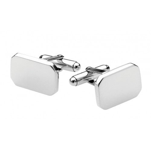 CARRS SILVER PLAIN RECTANGULAR CUFFLINKS PN117*BX-SS - Robert Openshaw Fine Jewellery