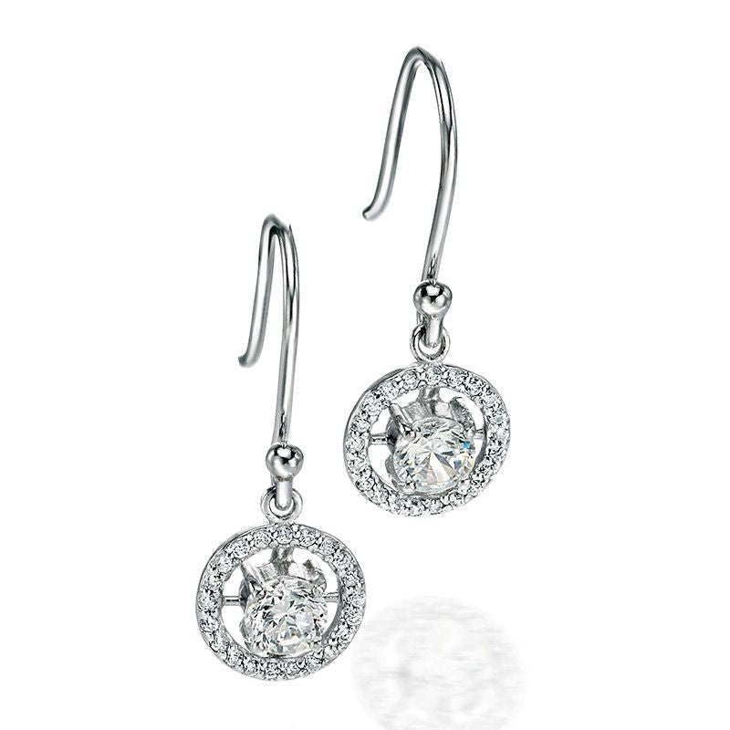 Fiorelli Round CZ Pave Drop Earrings E4686C