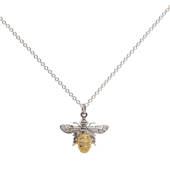Silver and 18ct Gold Plated Large Bumble Bee Pendant