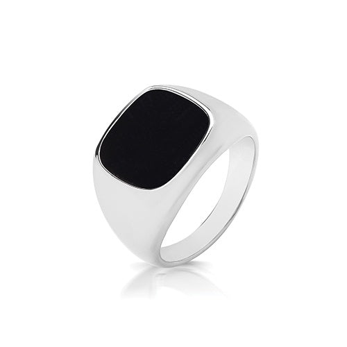 Silver & Black Onyx Signet Ring