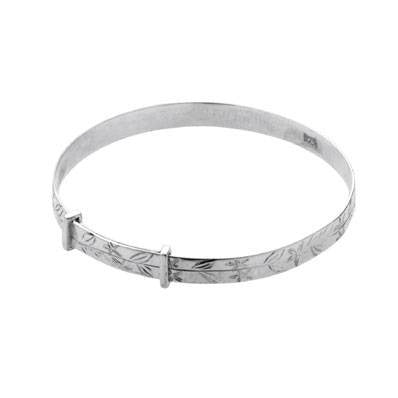 Carrs Silver Christening Bangle PNJ042 - Robert Openshaw Fine Jewellery