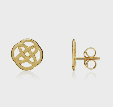 9ct Yellow Gold Round Celtic Studs