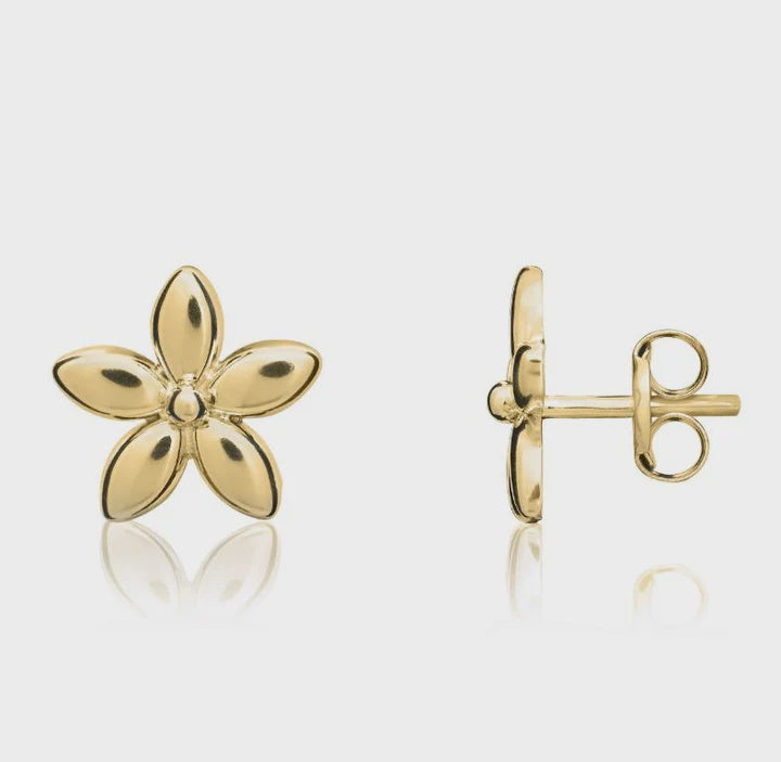 9CT Yellow Gold Daisy Stud Earrings 9mm