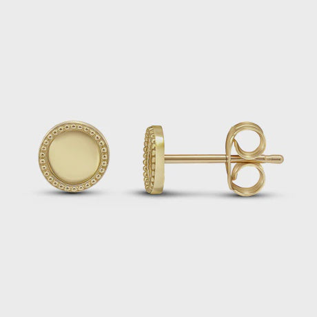 9ct Yellow Gold Beaded Circle Studs