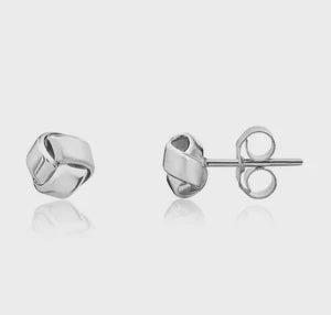 9ct WhiteGold Knot Earrings