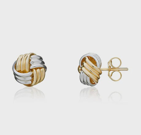 9ct Gold Two Tone Knot Studs