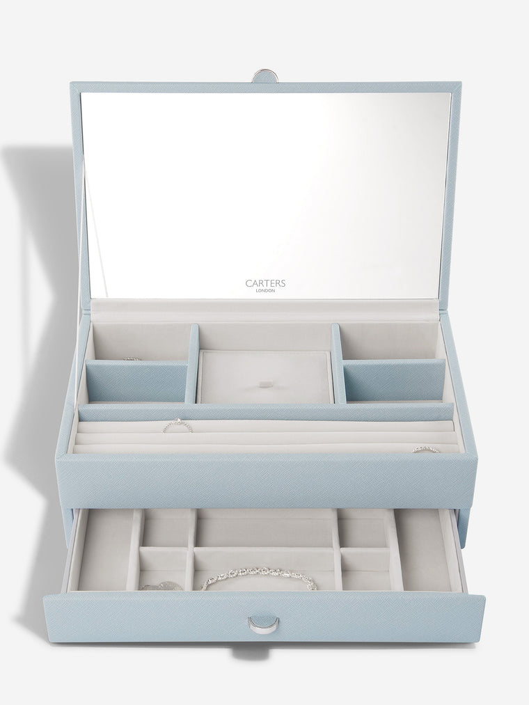 Carters Medium Dusky Blue Jewellery Box