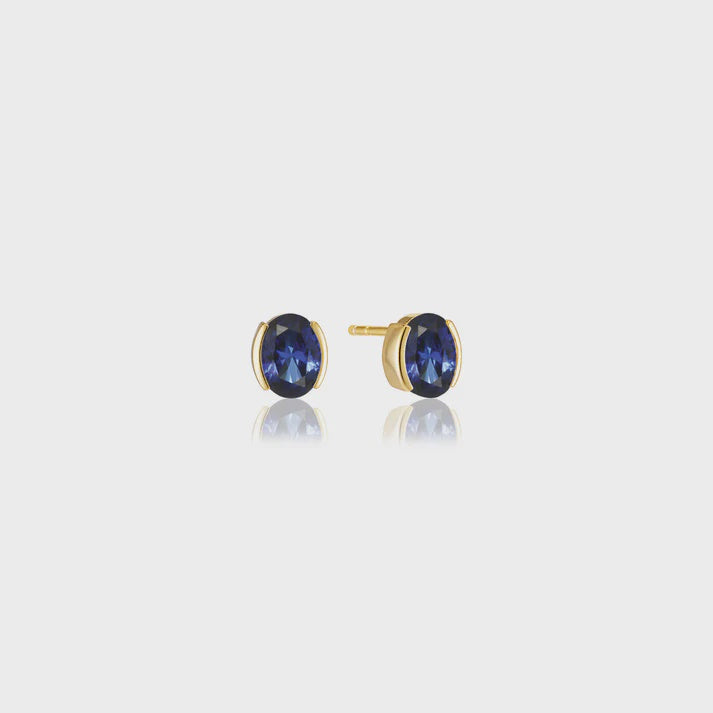 Earrings Ellisse Carezza Blue Zirconia Gold Plated