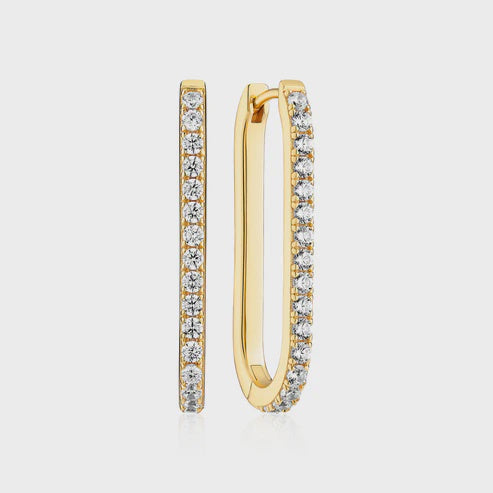 Earrings Capizzi with white zirconia - Gold Plated