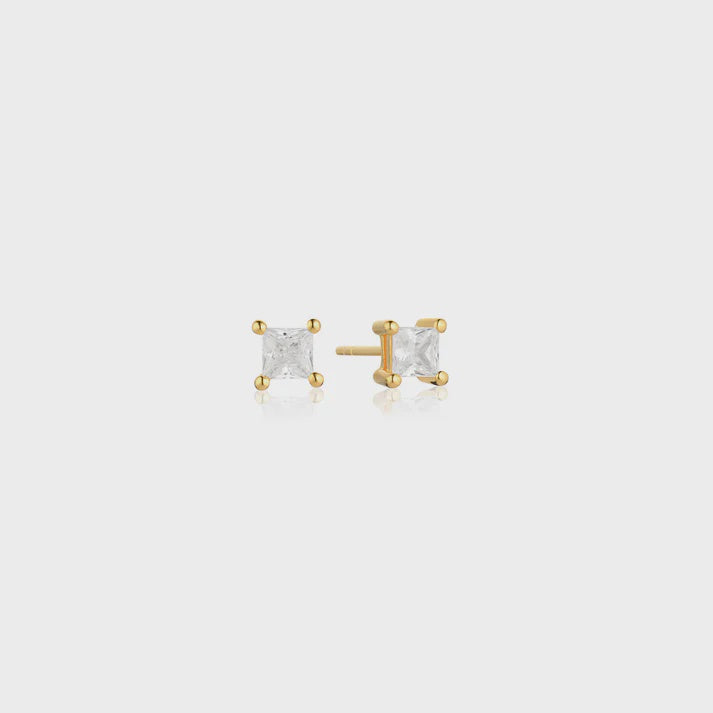 Earrings Ellera Quadrato CZ Gold Plated