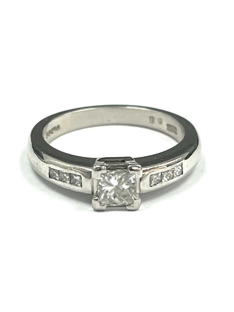 Platinum Princess Cut Diamond Ring 0.58cts