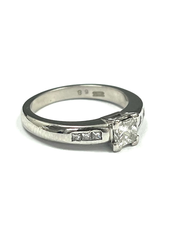 Platinum Princess Cut Diamond Ring 0.58cts