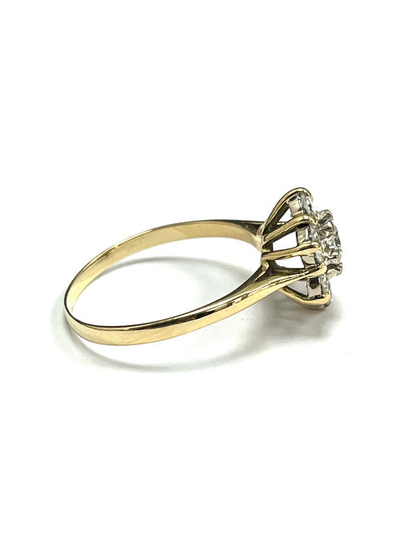 18ct Yellow Gold 1.00ct Diamond Cluster Ring