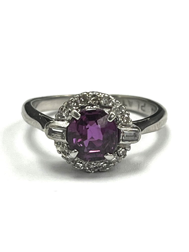 18ct & Platinum Ruby & 0.25cts Diamond Ring