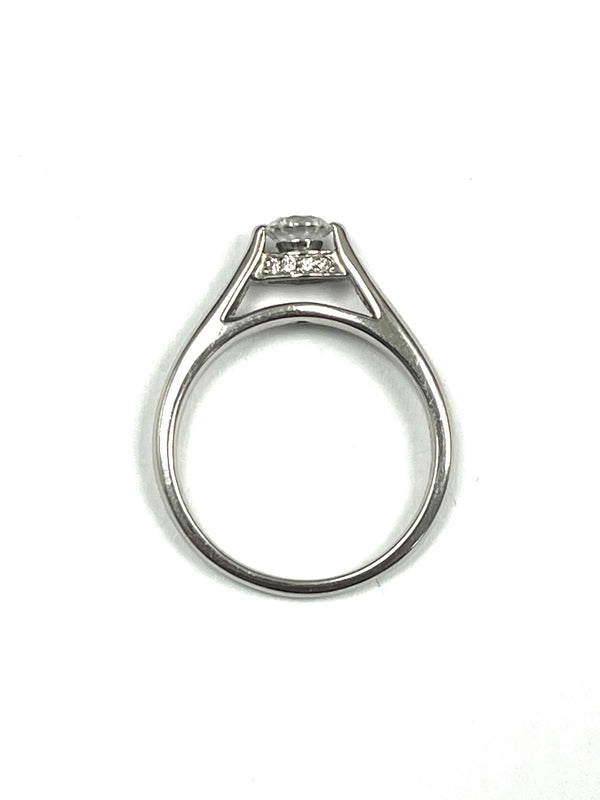 14k White Gold Suspended 0.45cts Diamond Ring. Stone set sides.