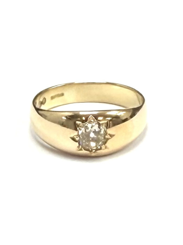 18ct Yellow Gold Signet Ring 0.55cts Diamond