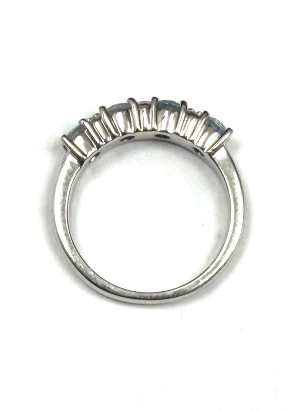 18ct White Gold Aquamarine & Diamond Ring