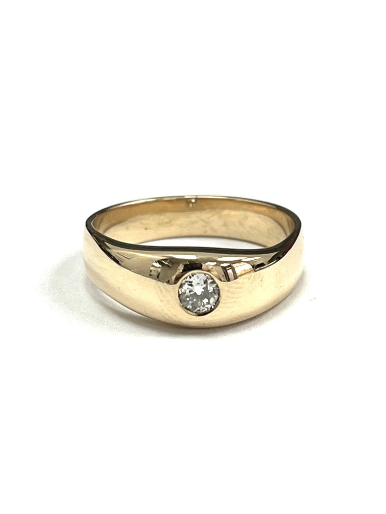 9ct Yellow Gold 0.30cts Diamond Signet Ring