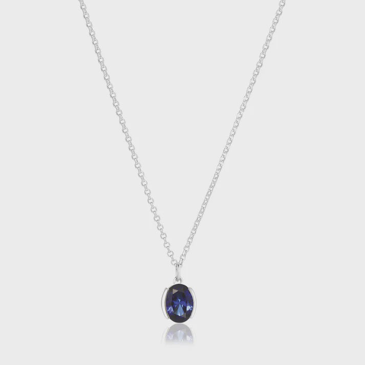 Necklace Ellisse Carezza Blue Zirconia