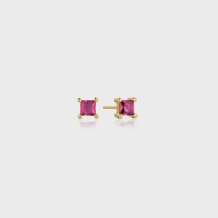 Earrings Ellera Quadrato Pink Zirconia