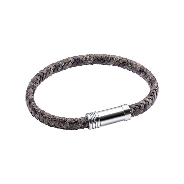 Fred Bennett Antique Grey Woven Leather Bracelet B5276