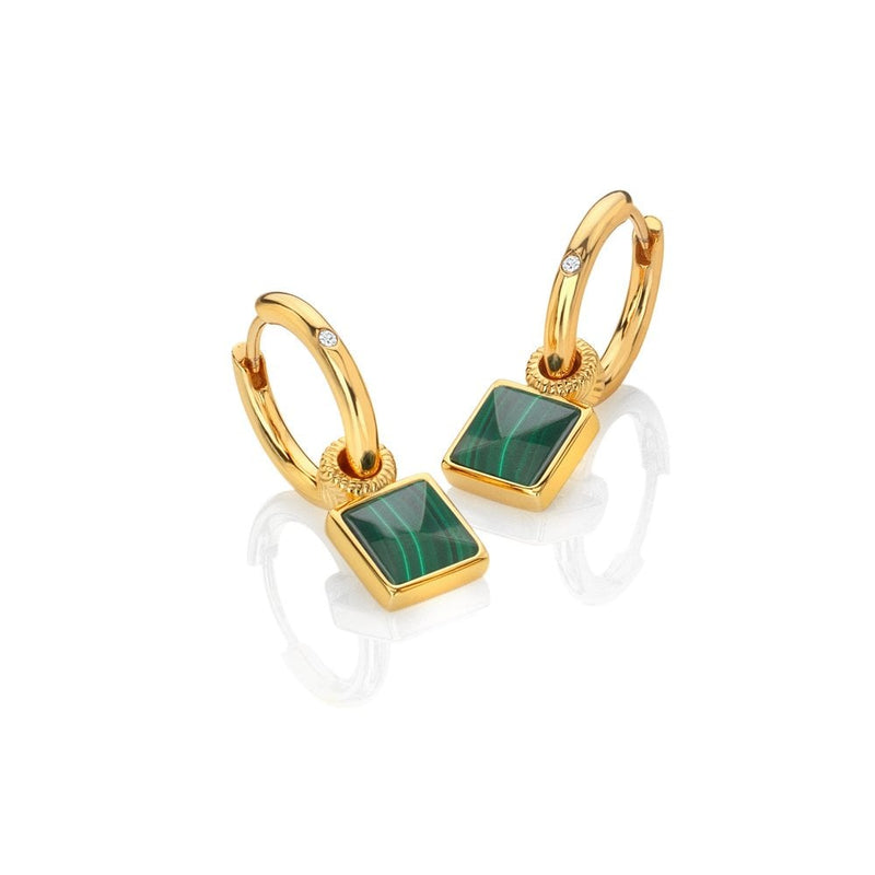 Jac Jossa Revive Square Malachite Earrings