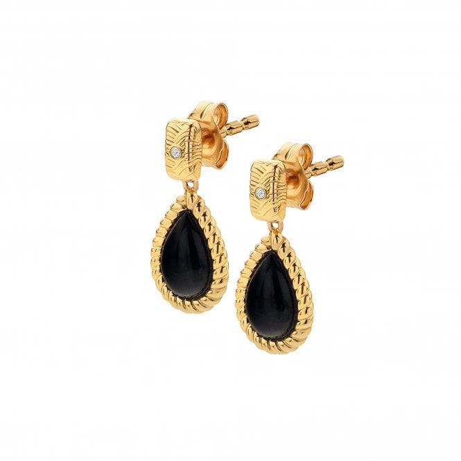 Jac Jossa Black Onyx Oval Earrings