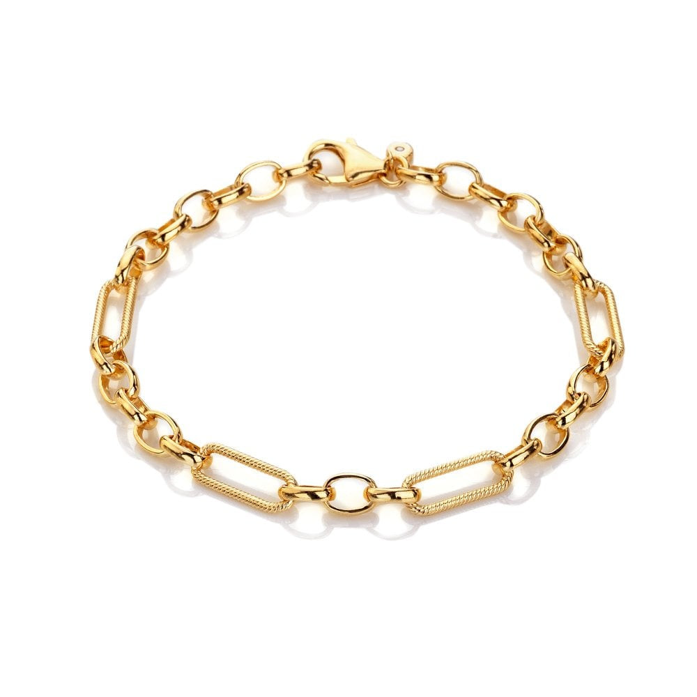 Hot Diamonds Statement Link Bracelet - Gold Plated