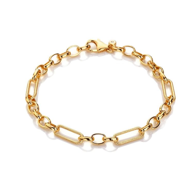 Hot Diamonds Statement Link Bracelet - Gold Plated