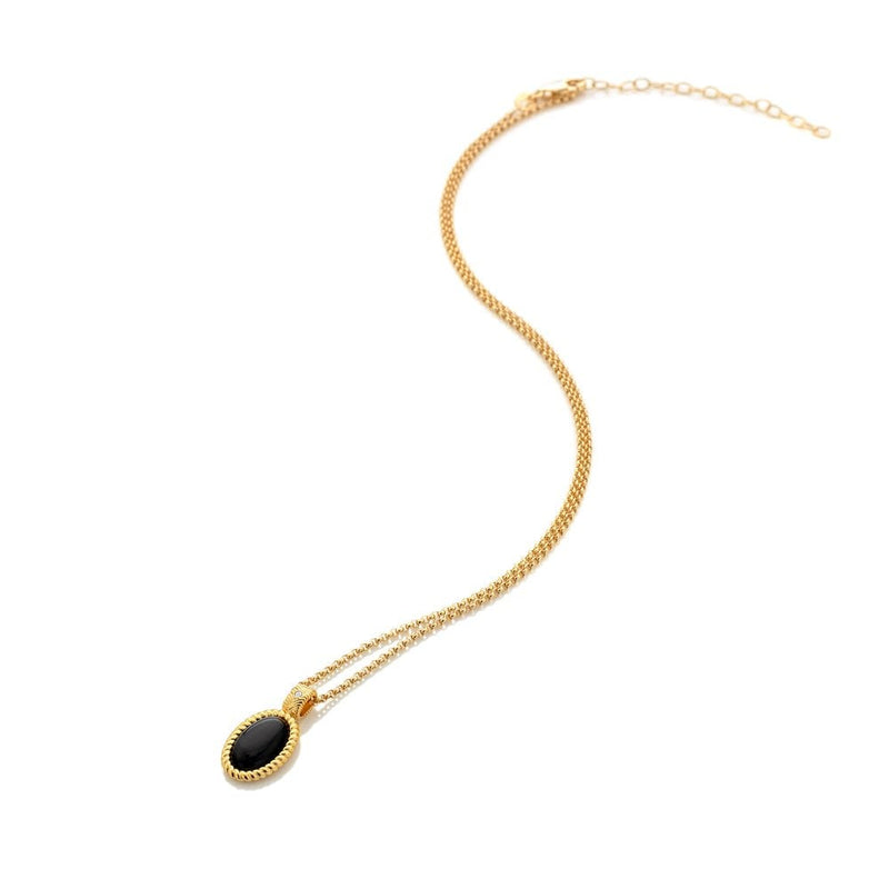 Jac Jossa Black Onyx Oval Pendant