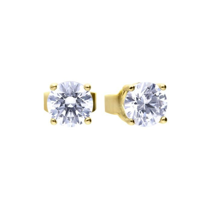 Diamonfire Four Claw 0.50cts Carat Stud Earrings - Gold Plated